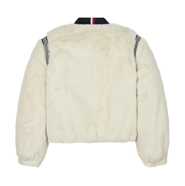 Tommy Hilfiger kids girls fur jacket winterjas in de kleur calico creme