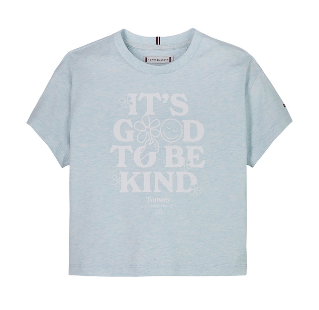 Tommy Hilfiger girls fun graphic tee t-shirt in de kleur breezy blue lichtblauw