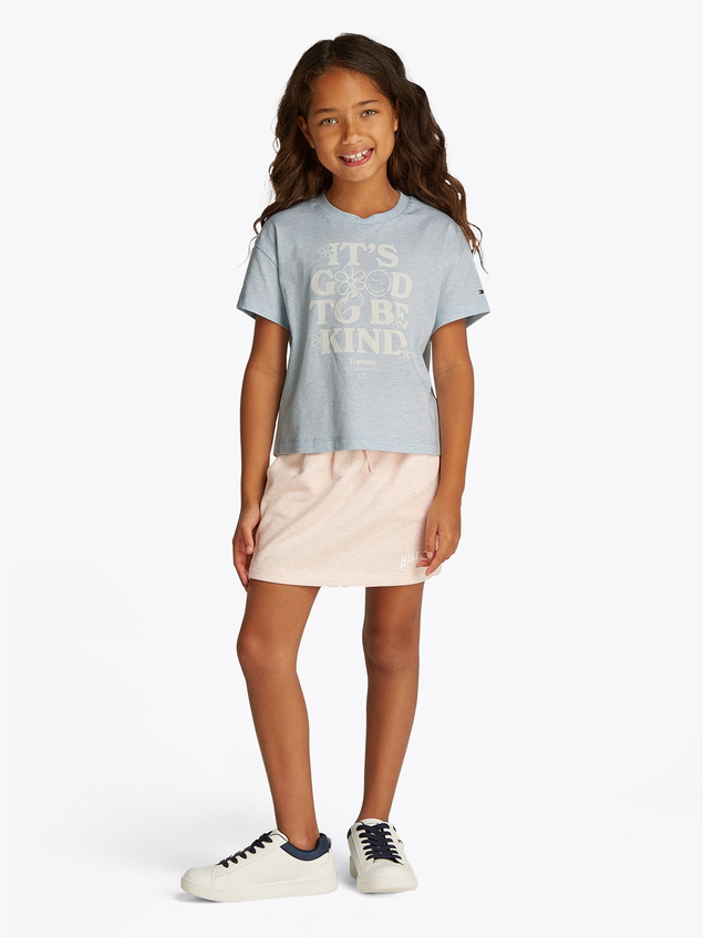Tommy Hilfiger girls fun graphic tee t-shirt in de kleur breezy blue lichtblauw