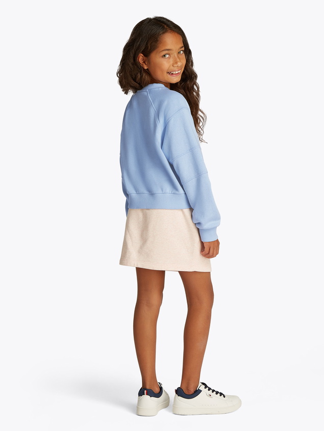 Tommy Hilfiger girls tommy script sweatshirt in de kleur breezy blue lichtblauw