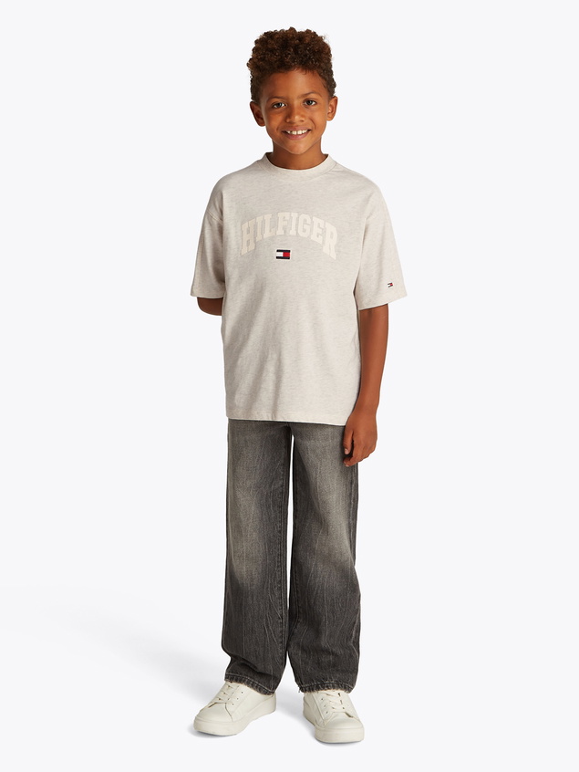 Tommy Hilfiger boys hilfiger varsity tee t-shirt in de kleur lichtgrijs