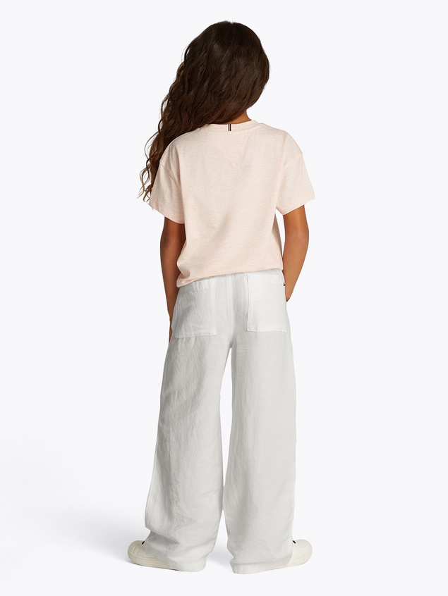 Tommy Hilfiger girls wide leg line pants broek in de kleur white wit