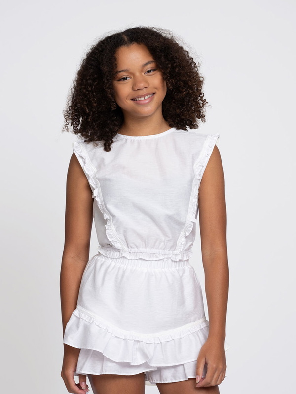 Nik en Nik girls Yaara skort broekrok in de kleur off white