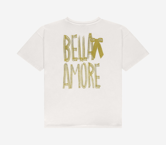 Nik en Nik girls Belle foil t-shirt met backprint in de kleur off white/goud
