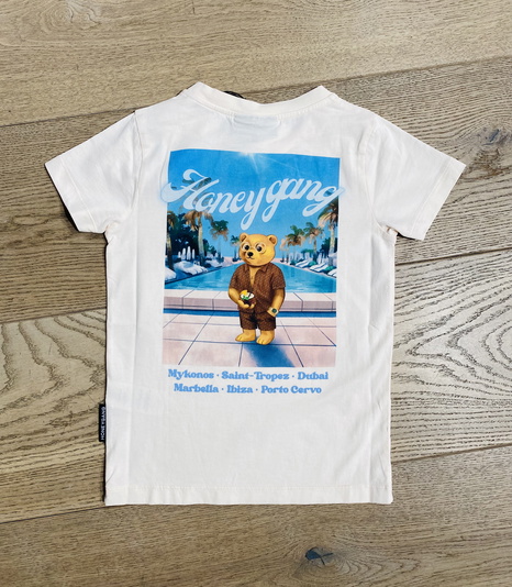Baron Filou honeygang t-shirt poster backprint CXXII in de kleur zalmroze
