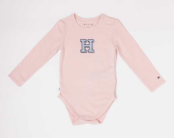 Tommy Hilfiger baby romper baby body logo romper in de kleur zachtroze