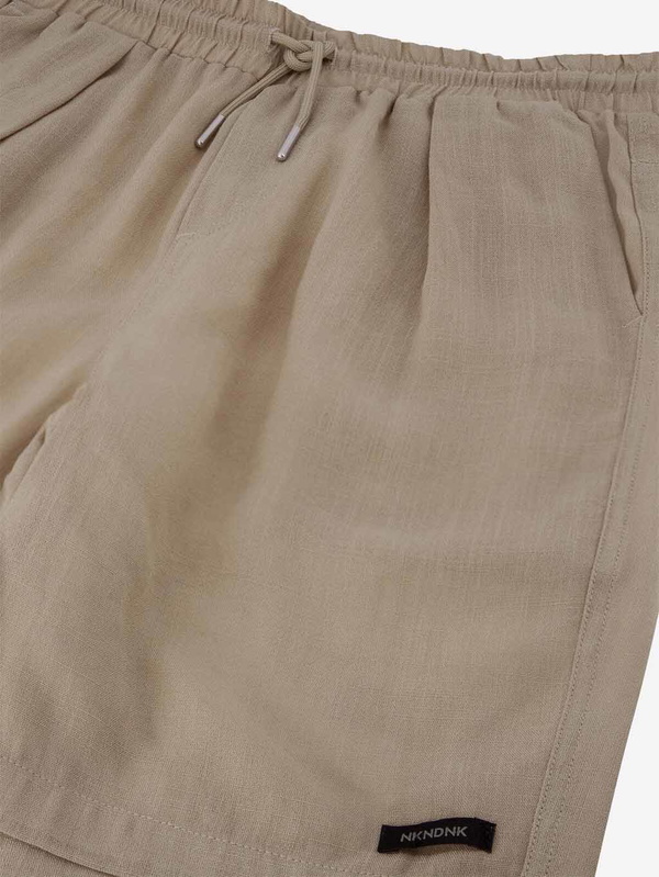 Nik en Nik boys Luis short linnen look in de kleur wood ash beige