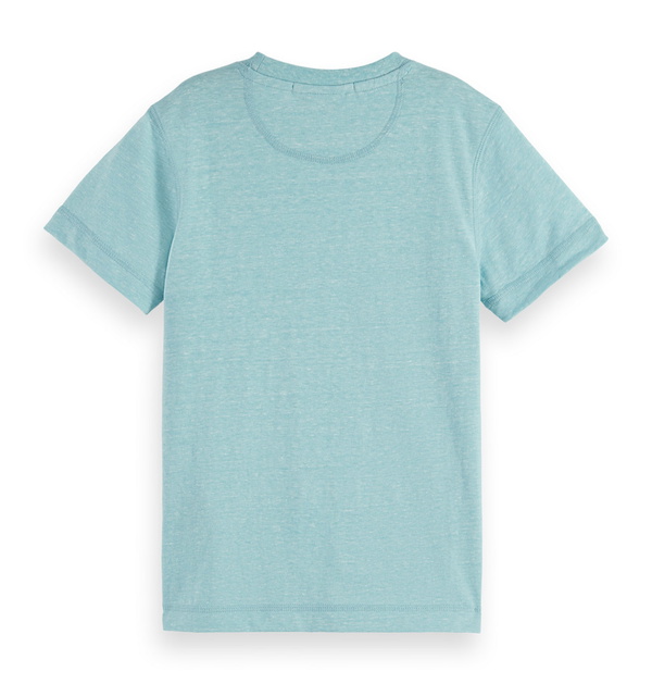 Scotch and Soda boys gemeleerd t-shirt in de kleur lichtblauw