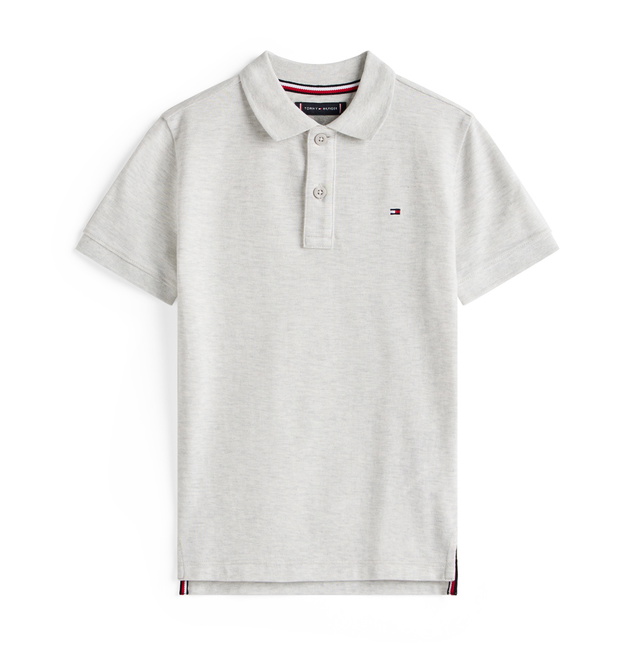 Tommy Hilfiger kids boys flag polo shirt in de kleur grey heather lichtgrijs