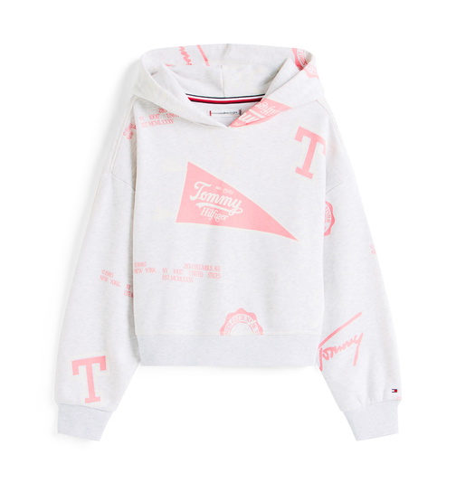Tommy Hilfiger kids girls hooded sweatshirt sweater in de kleur grijs/roze