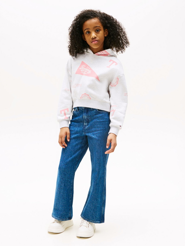 Tommy Hilfiger kids girls hooded sweatshirt sweater in de kleur grijs/roze