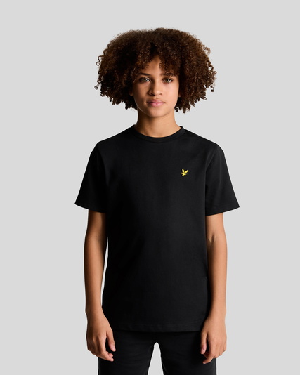 Lyle and Scott kids unisex plain t-shirt met mini logo in de kleur zwart