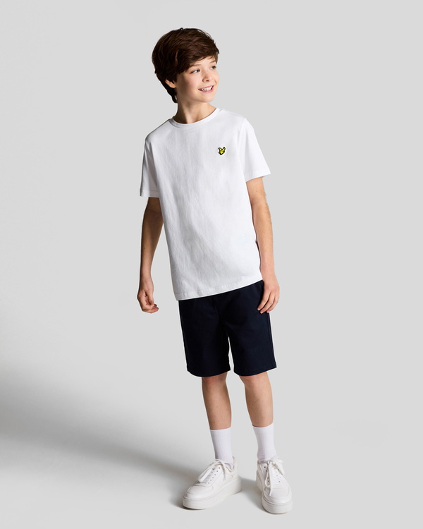 Lyle and Scott kids unisex plain t-shirt met mini logo in de kleur wit