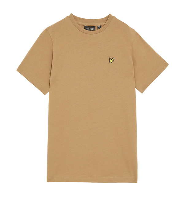 Lyle and Scott kids unisex plain t-shirt met mini logo in de kleur roestoranje