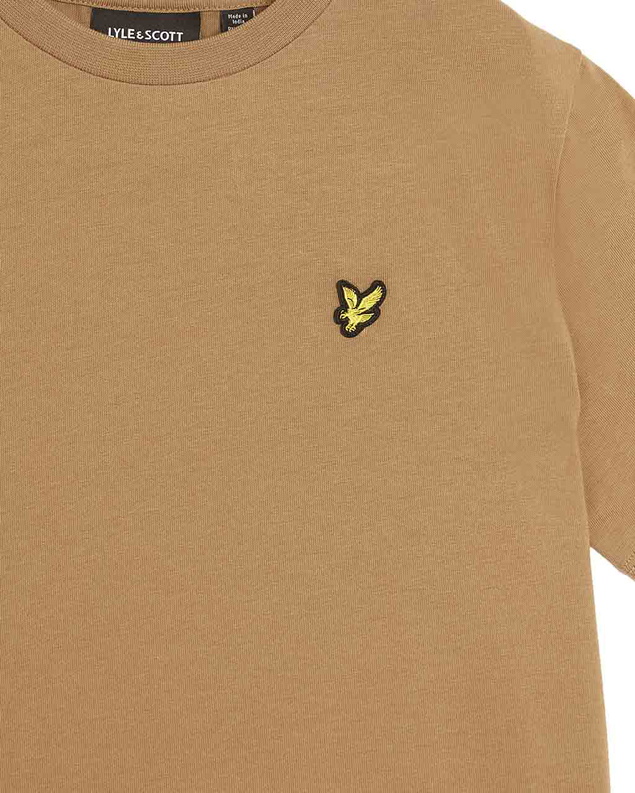 Lyle and Scott kids unisex plain t-shirt met mini logo in de kleur roestoranje