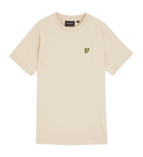Lyle and Scott kids unisex plain t-shirt met mini logo in de kleur putty beige