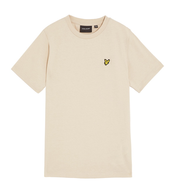 Lyle and Scott kids unisex plain t-shirt met mini logo in de kleur putty beige