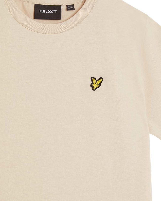 Lyle and Scott kids unisex plain t-shirt met mini logo in de kleur putty beige