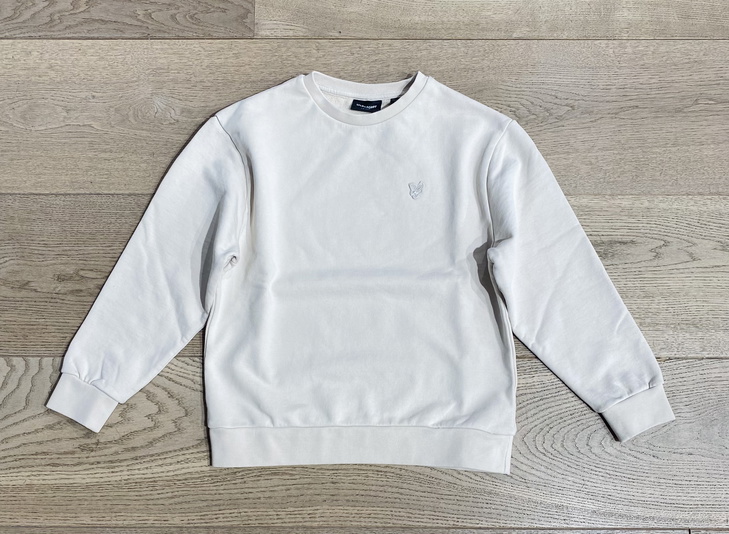 Lyle and Scott kids unisex sweater trui met mini logo in de kleur putty creme