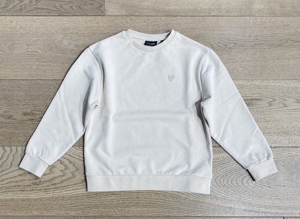 Lyle and Scott kids unisex sweater trui met mini logo in de kleur putty creme