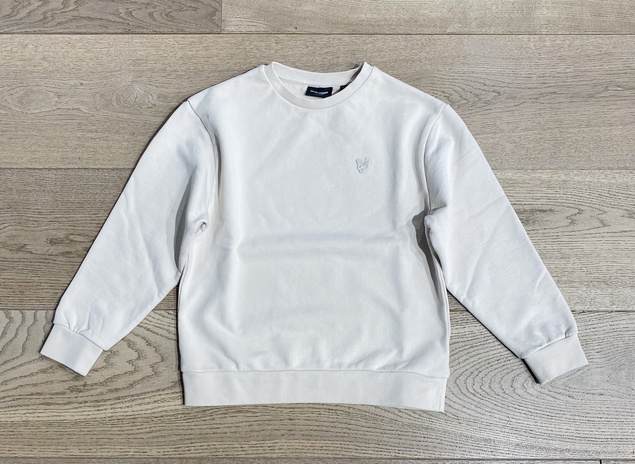 Lyle and Scott kids unisex sweater trui met mini logo in de kleur putty creme