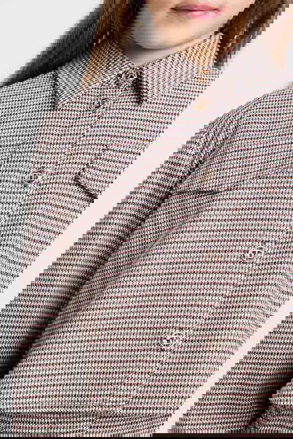 Twinset Milano girls geruit jasje in de kleur bruin/beige