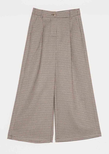 Twinset Milano girls wide fit geruite pantalon broek in de kleur bruin/beige