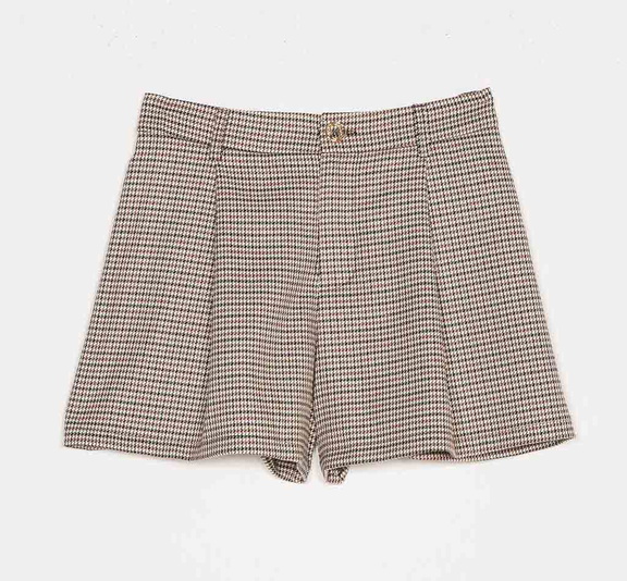 Twinset Milano girls geruite short korte broek in de kleur bruin/beige