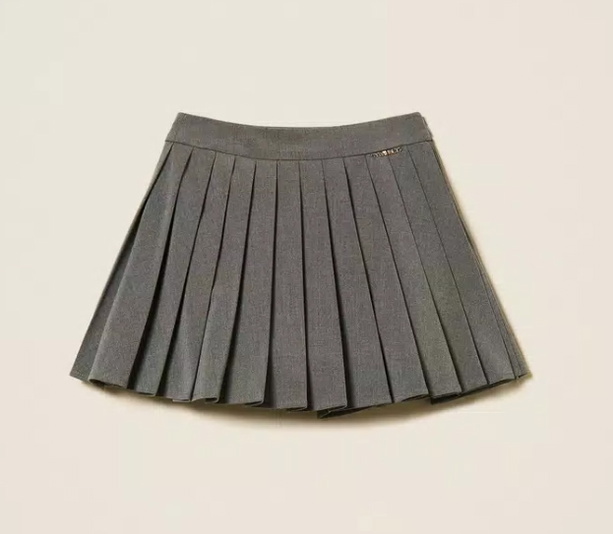 Twinset Milano girls plisee rok in de kleur grijs