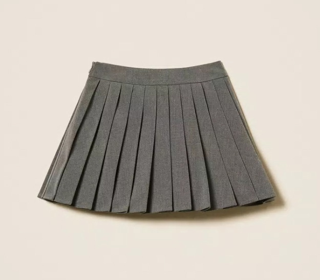 Twinset Milano girls plisee rok in de kleur grijs