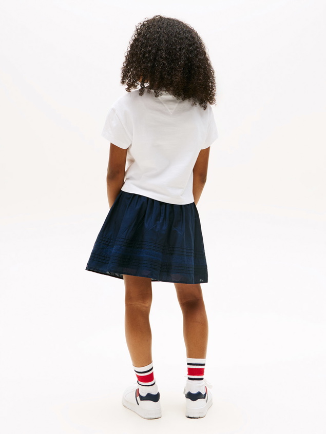 Tommy hilfiger kids girls satin applique t-shirt in de kleur wit