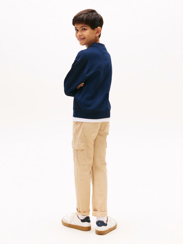 Tommy hilfiger kids boys longsleeve polo graphic sweatshirt in de kleur navy donkerblauw
