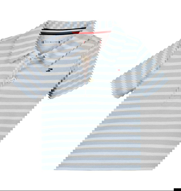 Tommy Hilfiger kids boys striped polo shirt in de kleur lichtblauw/wit