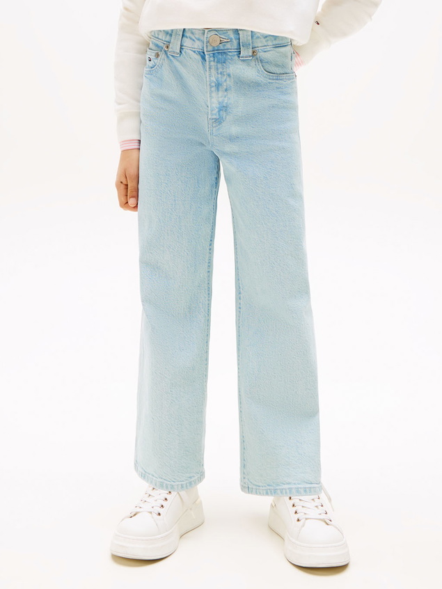 Tommy Hilfiger kids girls mabel light wash wide leg denim broek
