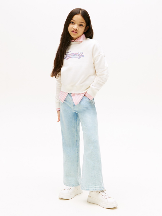 Tommy Hilfiger kids girls mabel light wash wide leg denim broek