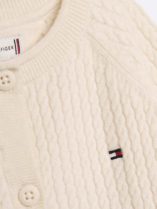 Tommy Hilfiger girls baby kabel vestje in de kleur creme