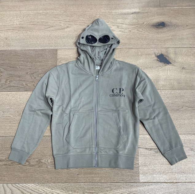 CP Company undersixteen boys hooded sweatvest goggle in de kleur zachtgroen