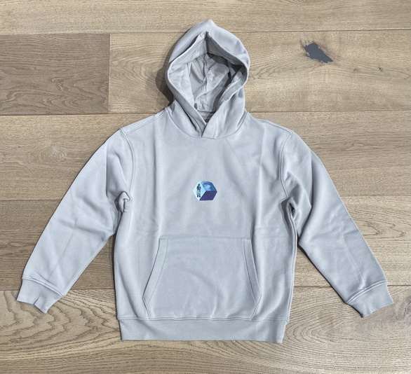CP Company undersixteen boys hoodie sweater trui met backprint in de kleur lichtgrijs