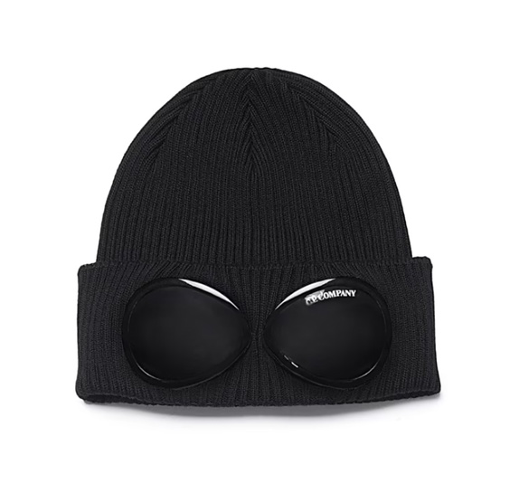 CP Company undersixteen boys gebreide goggle beanie muts in de kleur zwart