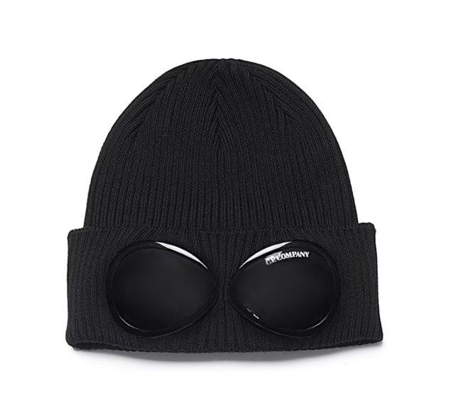 CP Company undersixteen boys gebreide goggle beanie muts in de kleur zwart