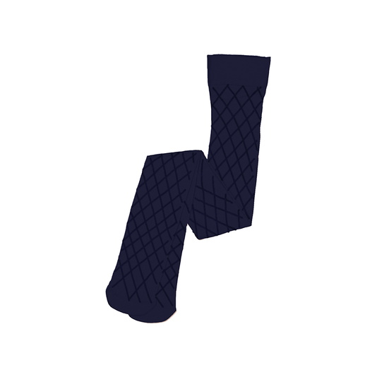 Abel & Lula girls bewerkte ruit patroon panty in de kleur dark navy