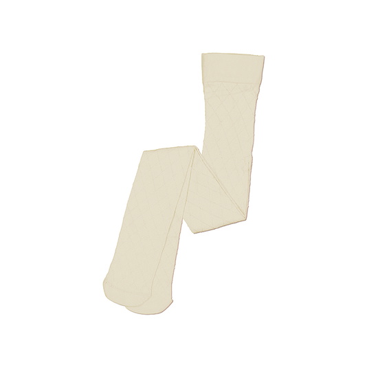 Abel & Lula girls bewerkte ruit patroon panty in de kleur creme