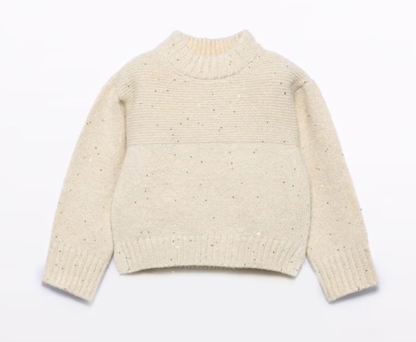 Abel & Lula girls glitter trui met pailletten in de kleur crème