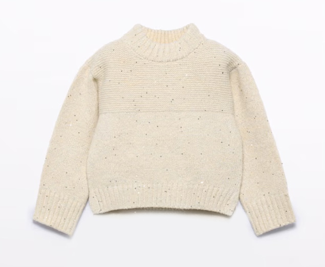 Abel & Lula girls glitter trui met pailletten in de kleur crème