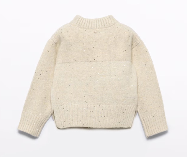Abel & Lula girls glitter trui met pailletten in de kleur crème
