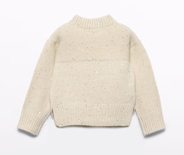 Abel & Lula girls glitter trui met pailletten in de kleur crème