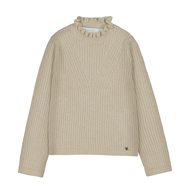 Abel & Lula girls lurex glitter col top met ruches in de kleur goud