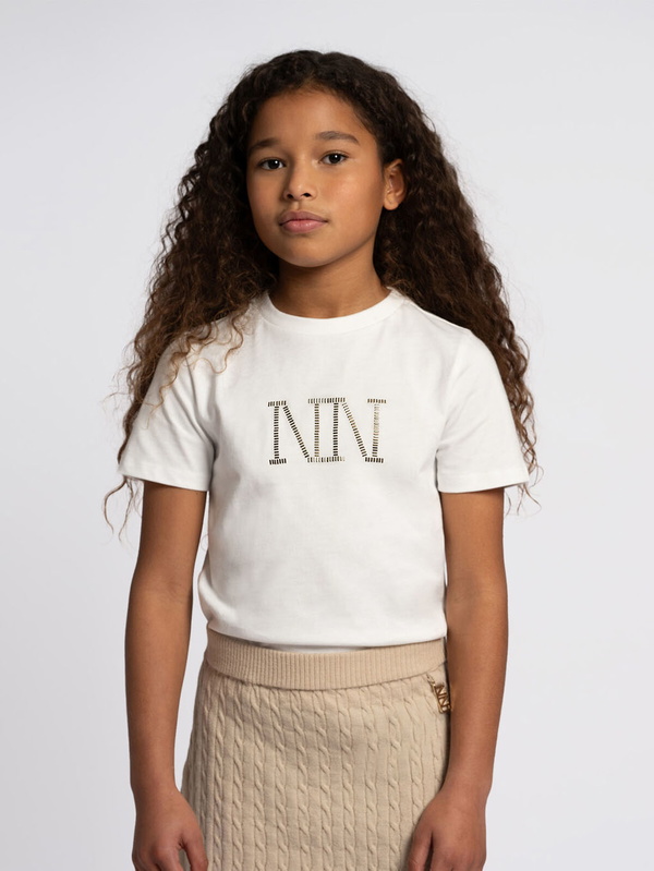 Nik en Nik girls stud t-shirt in de kleur off white