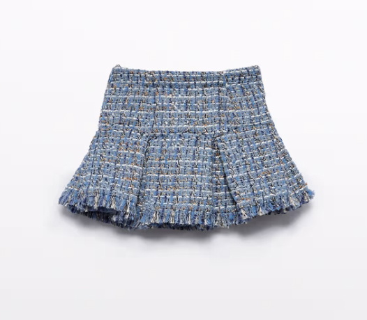 Abel & Lula girls tweed rok met voering in de kleur lichtblauw/goud